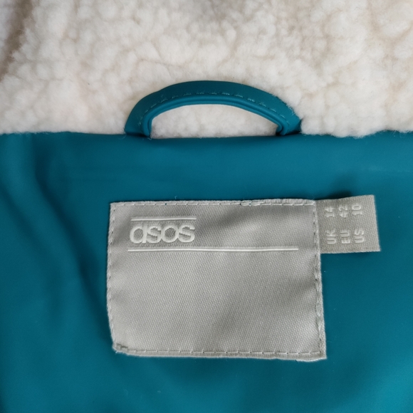 ASOS Hooded Fleece Lined Long Sleeve Size 10 Raincoat - Picture 5 of 15